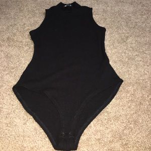 Ribbed Mock Neck Body Suit
