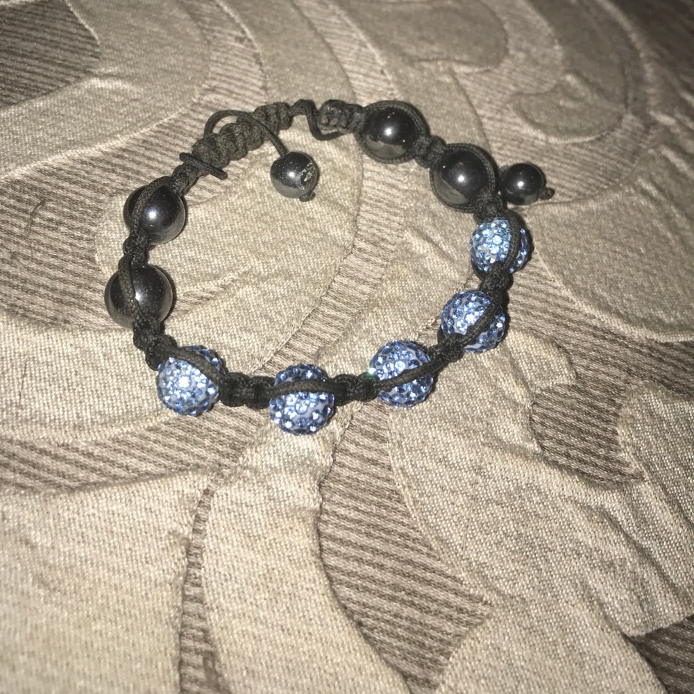 Blue swarvorski shamballa bracelet