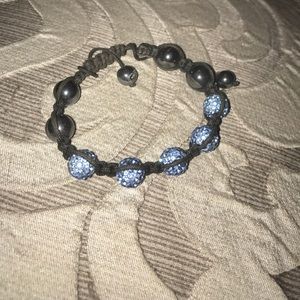 Blue swarvorski shamballa bracelet
