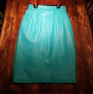 Pelle Studio Turquoise Leather Skirt.