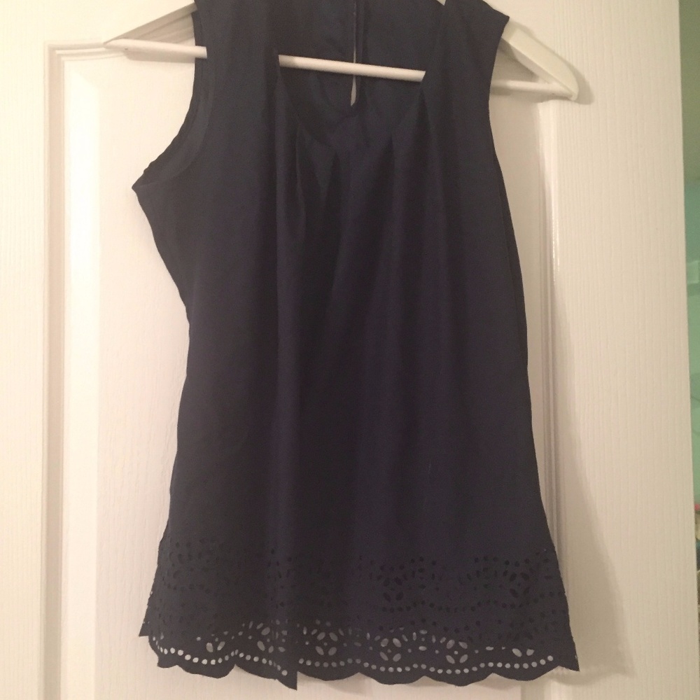 Navy blue laser cut Banana Republic Tank