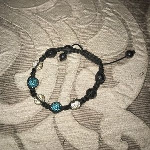 White and turquoise swarvorski shamballa bracelet