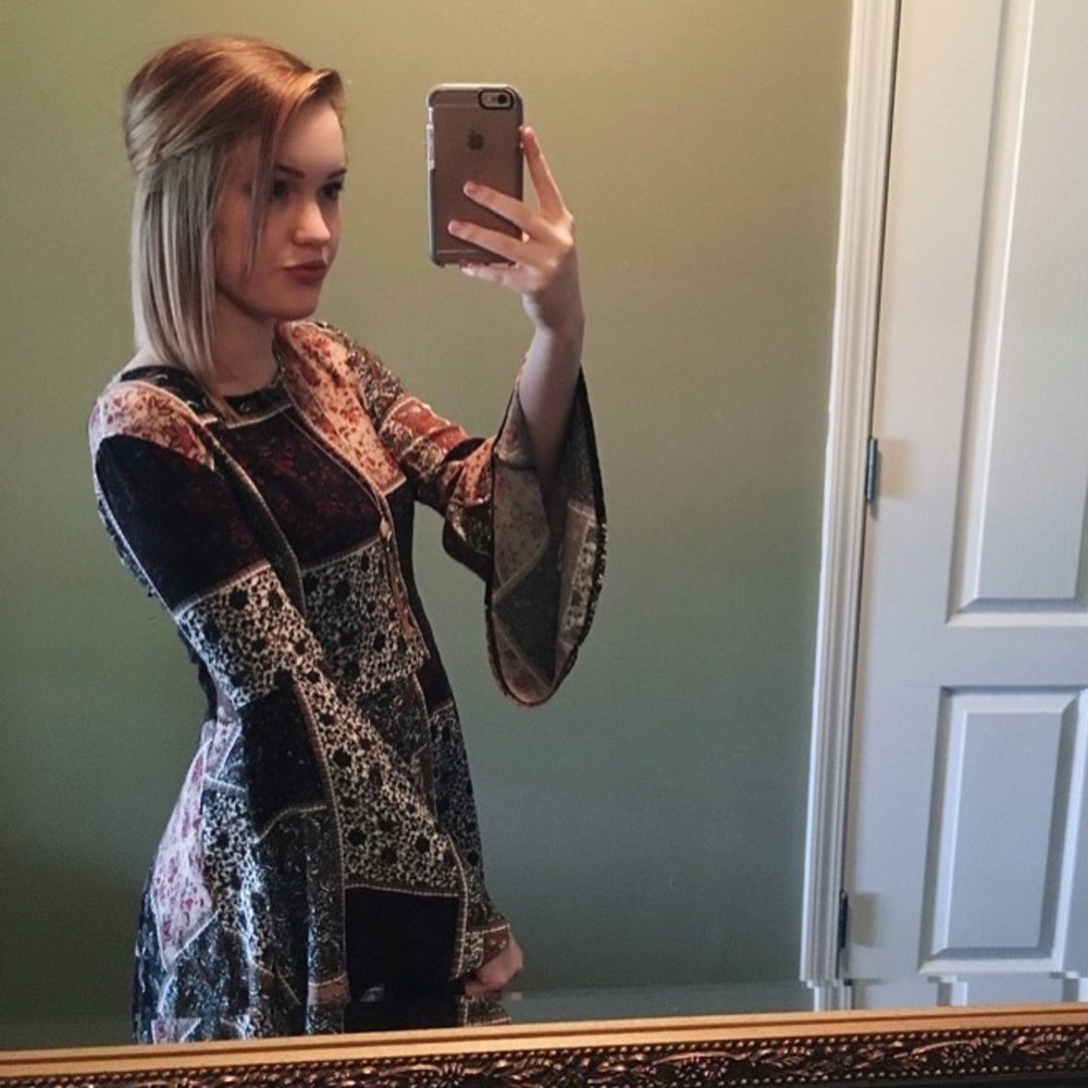 boho American Eagle bell sleeve dress