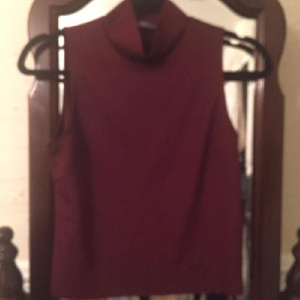 Zara maroon crop top turtle neck Medium