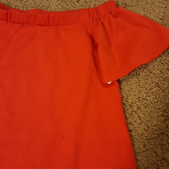 Orange Off the Shoulder Dress - Picture 8 of 8