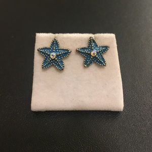 Blue Starfish Stud Earrings