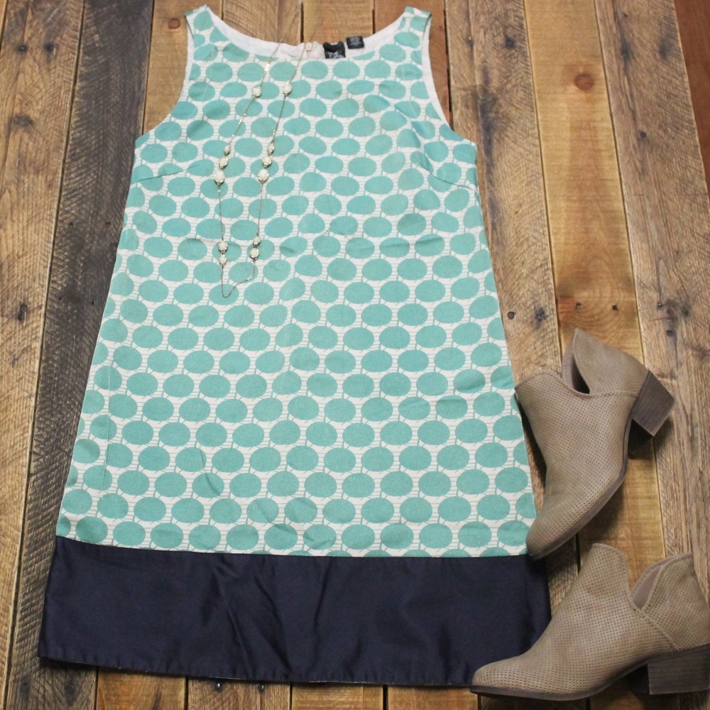 Nick & Mo polka dot dress size small blue/navy