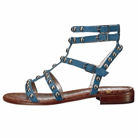 ❌SOLD❌ New! Sam Edelman Blue Leather Sandals - Picture 6 of 8
