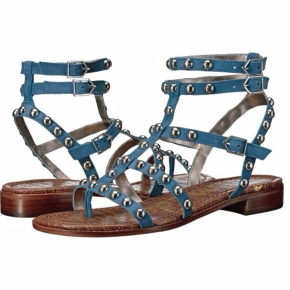 ❌SOLD❌ New! Sam Edelman Blue Leather Sandals - Picture 8 of 8