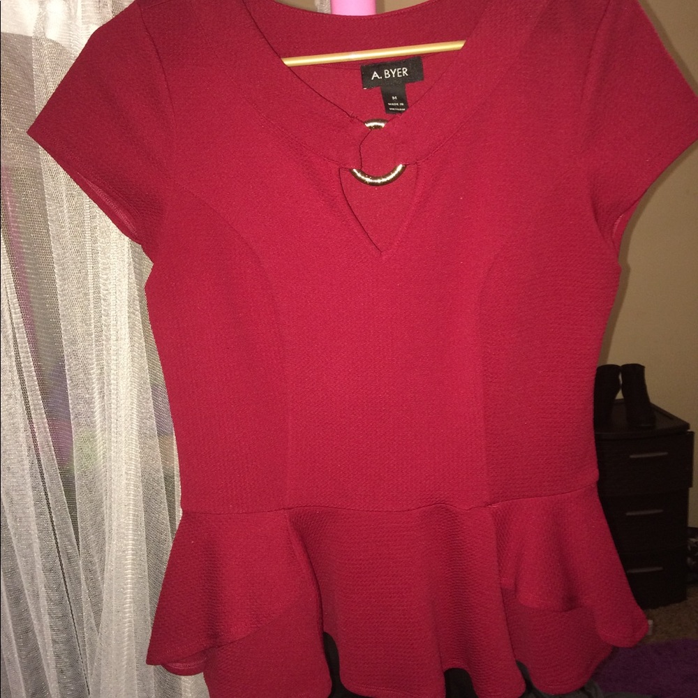 Red Peplum Blouse