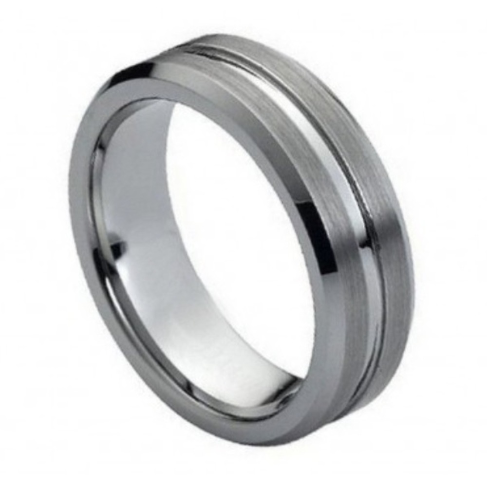7mm wide tungsten wedding band