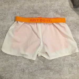 White Nike spandex-lined shorts