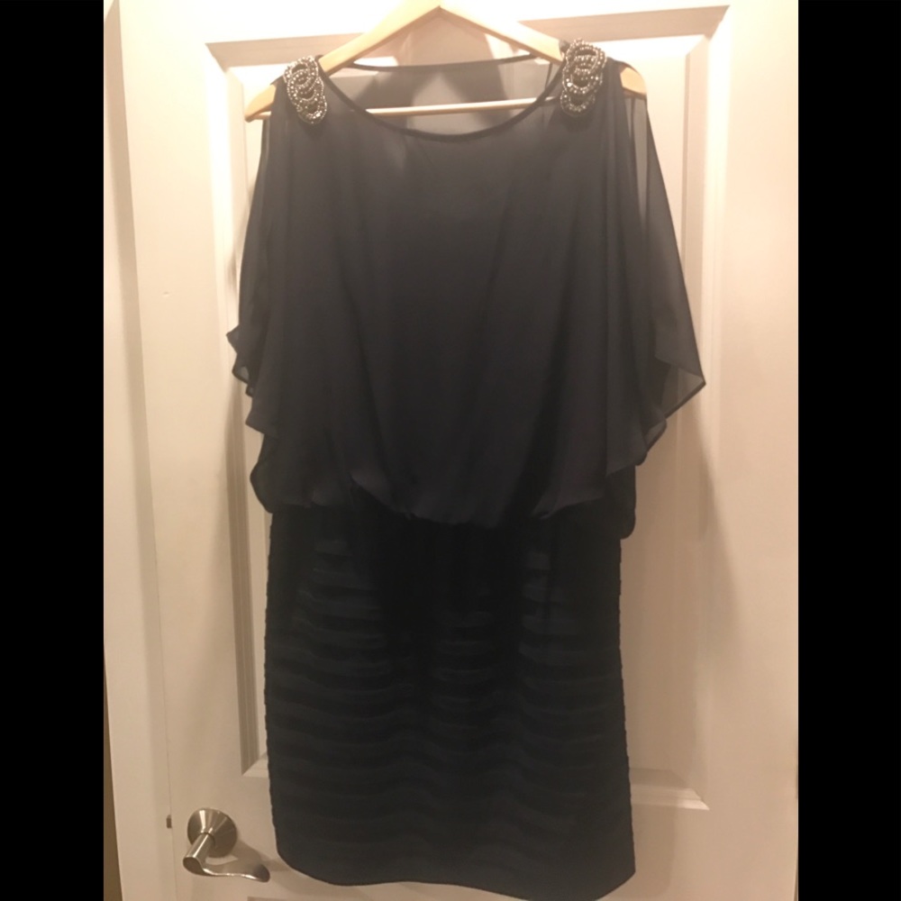 Blousy top/dress/Navy Blue/cut outs at shoulders