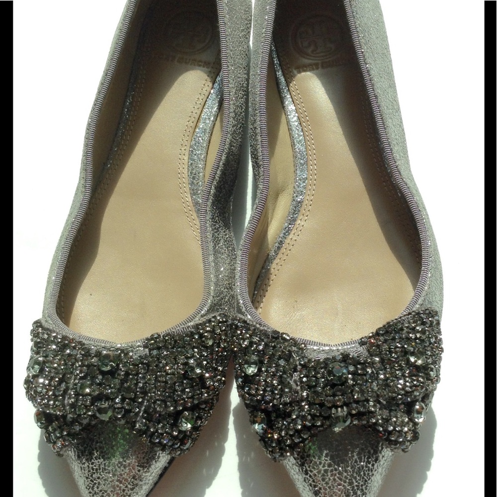 SOLD Tory Burch Vanessa Embellish Glitter Bow Flat