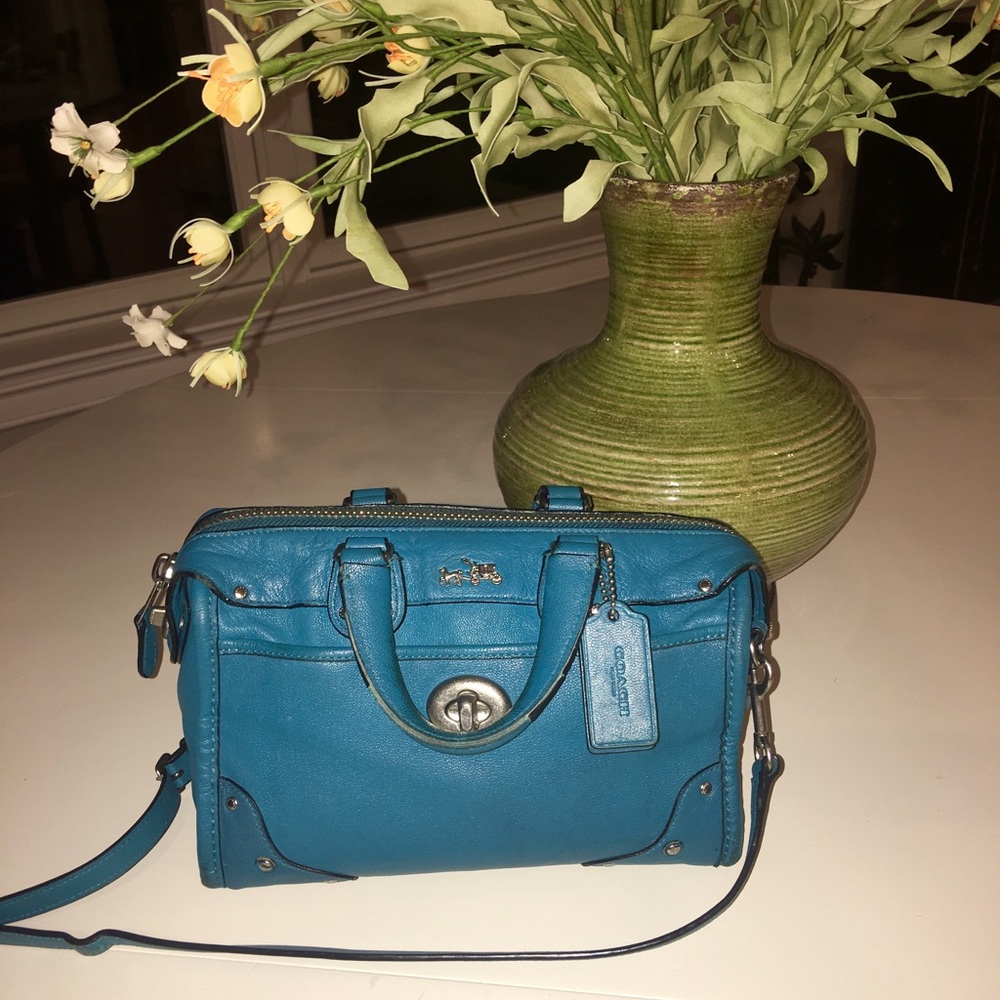 Coach Mini Bennett satchel purse/handbag teal