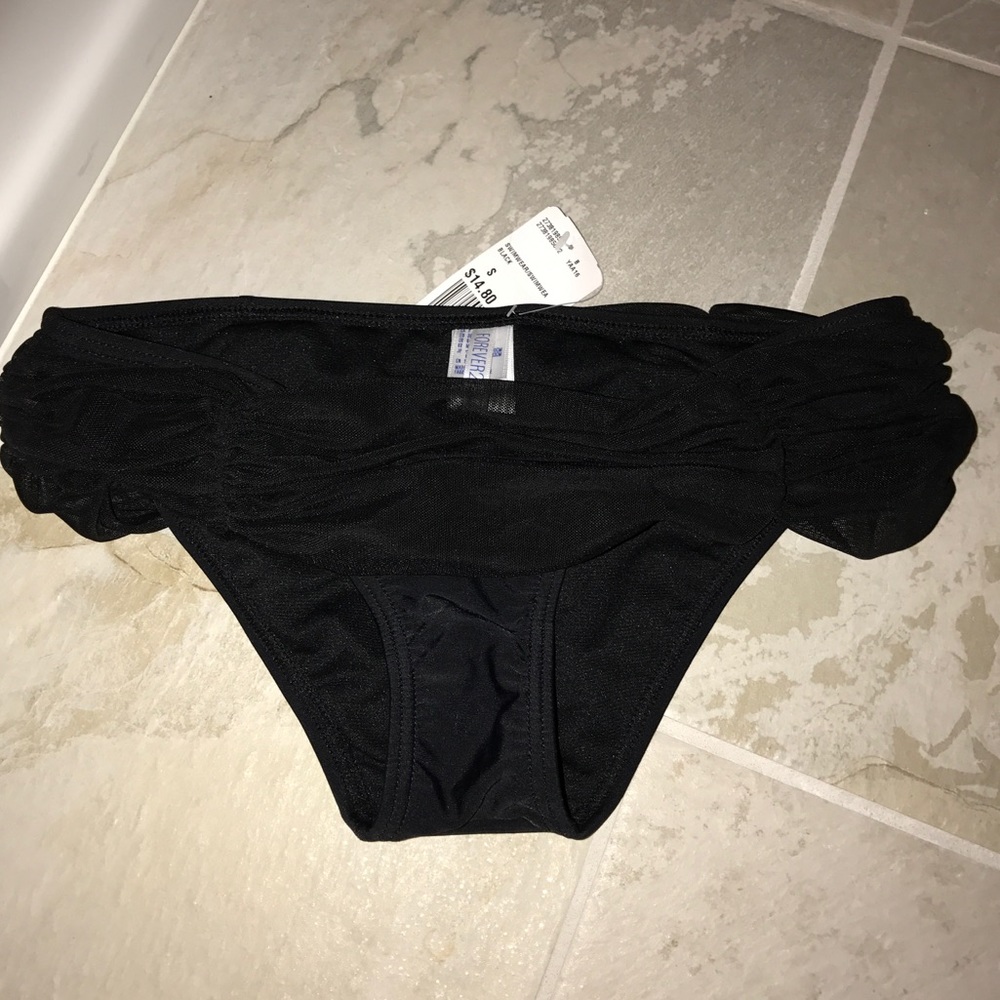 NEW Small Black and mesh bikini bottom f21