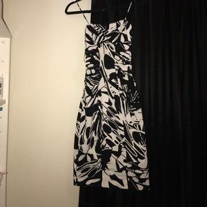 Black and White Fitted Dress
