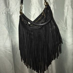 Black Fringe Purse