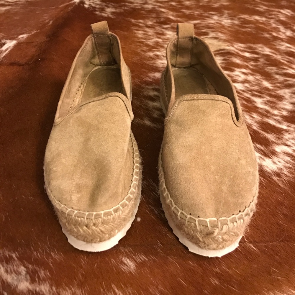 Zara beige suede Platform espadrilles