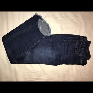 Raw hemmed jeans