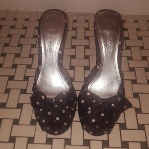 SALE!!! One of a kind polka dot peep toe heels