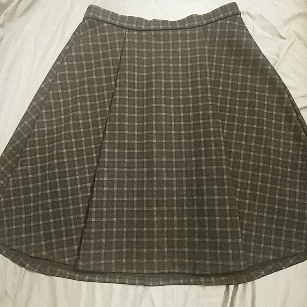 Max Studio A-Line plaid skirt NAVY
