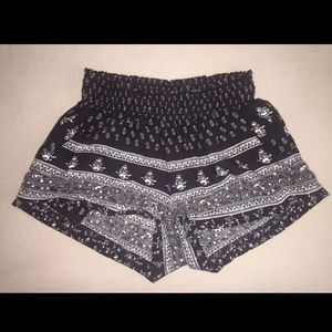 Black print shorts