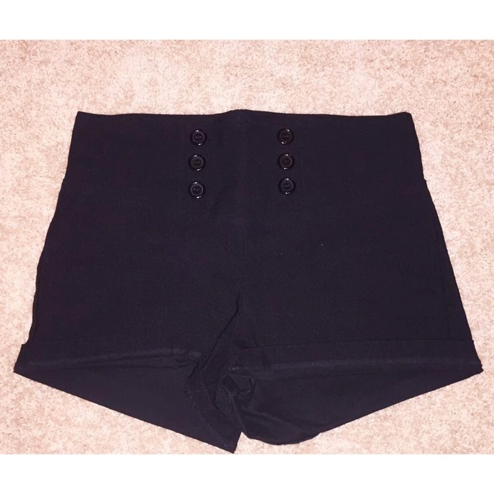 Black High-Waisted Shorts