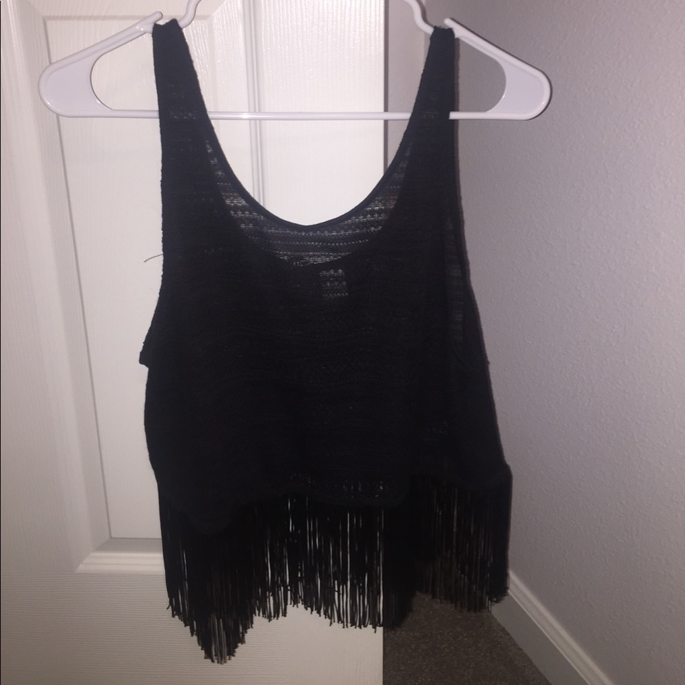 Lace fringe tank top