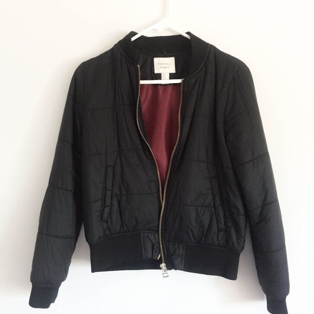 Black Bomber Jacket || Forever 21