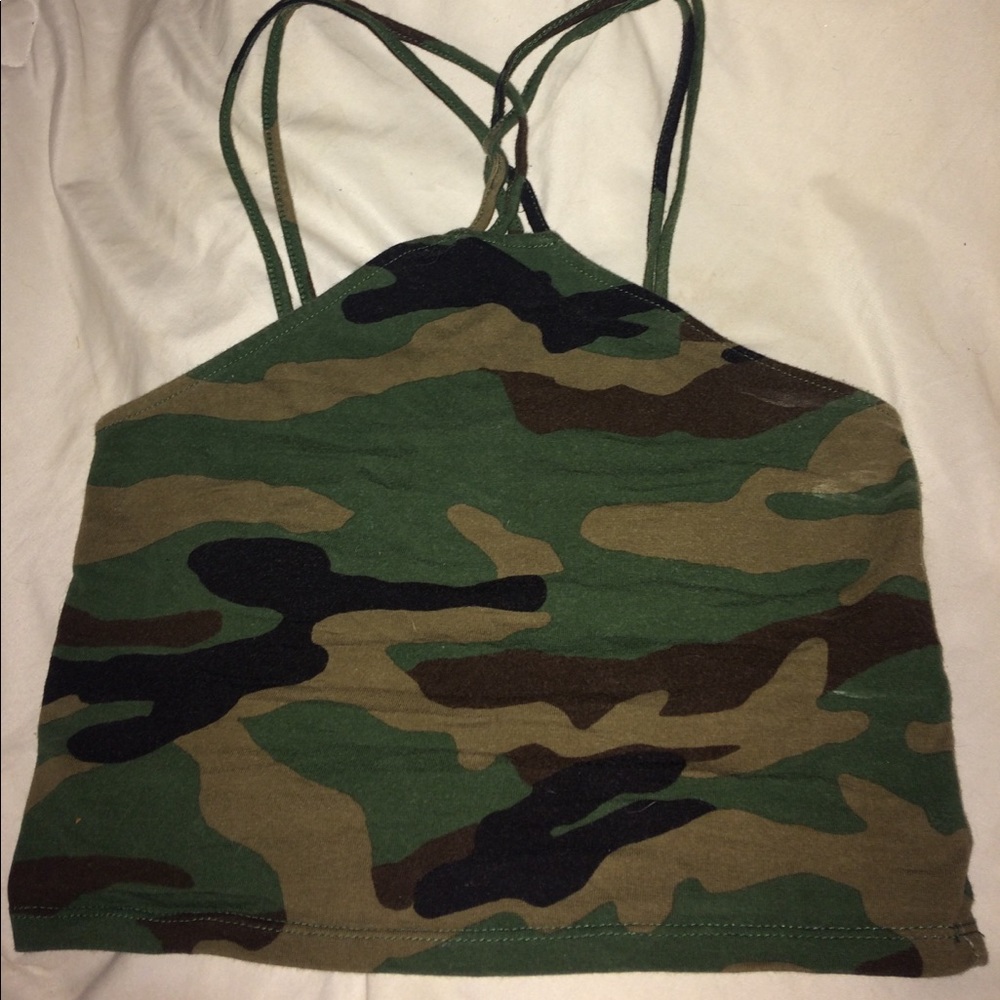 Camo braided crop top