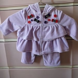 Gymboree Purple Button Velour Jumpsuit