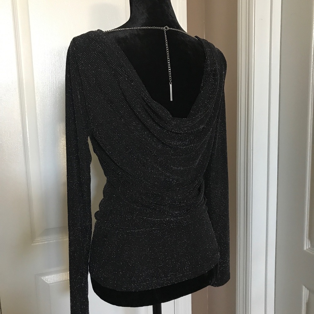 Michael Kors black/silver top with drop chain