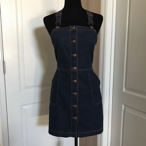 H&M dark denim overall dress/jumper