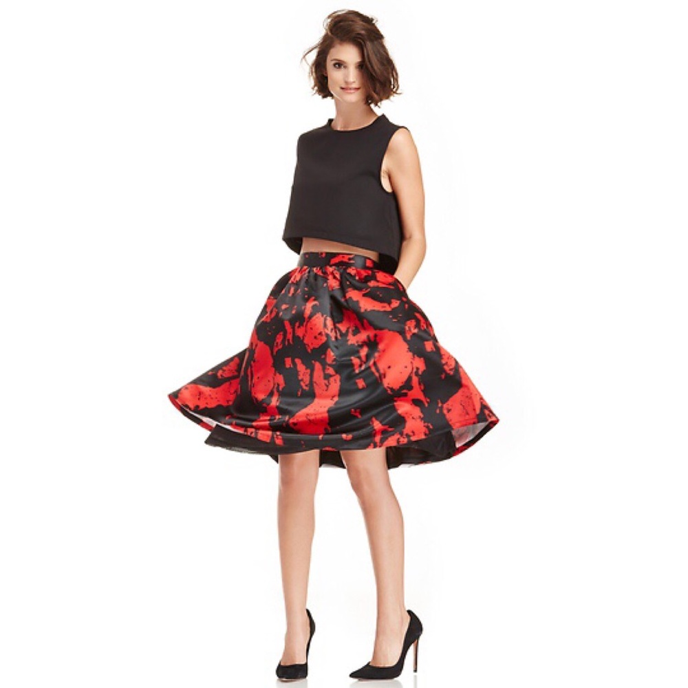 LUCY PARIS Splat Full Skirt | RedBlack
