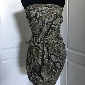 Michael Kore snake print strapless dress