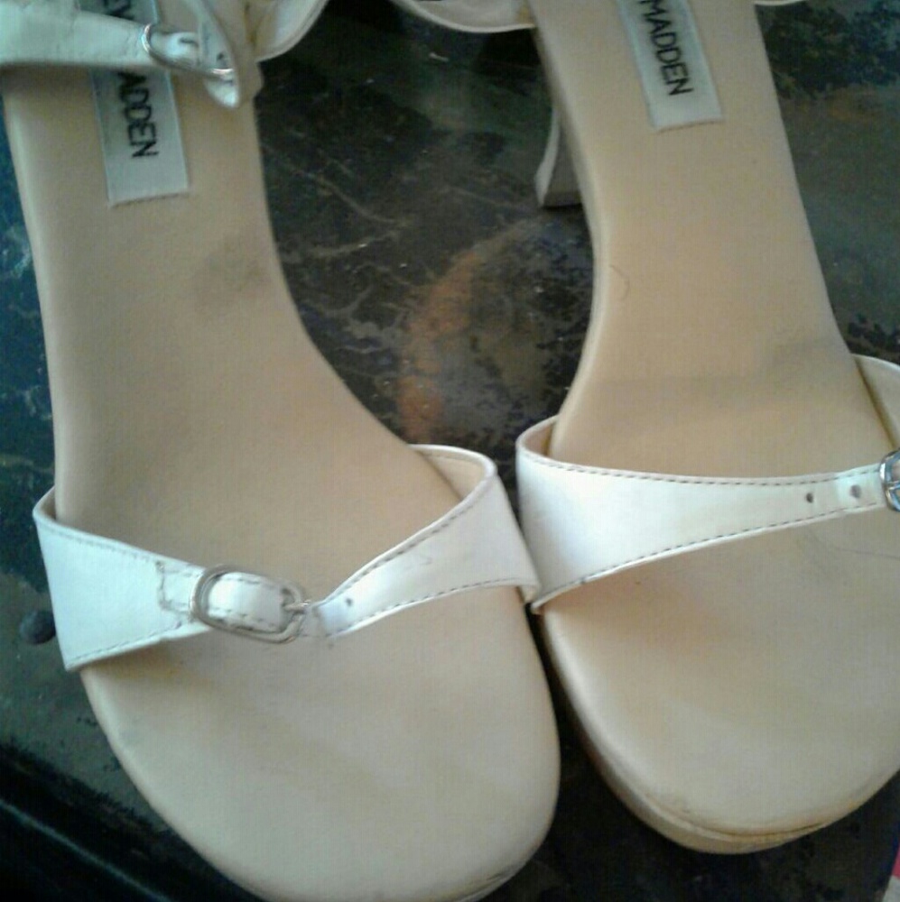 White ankle strap sandals