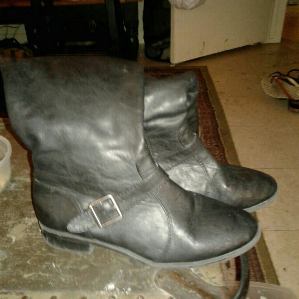 Knee high leather riding boots