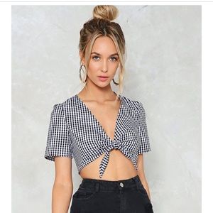 Nasty gal gingham crop top