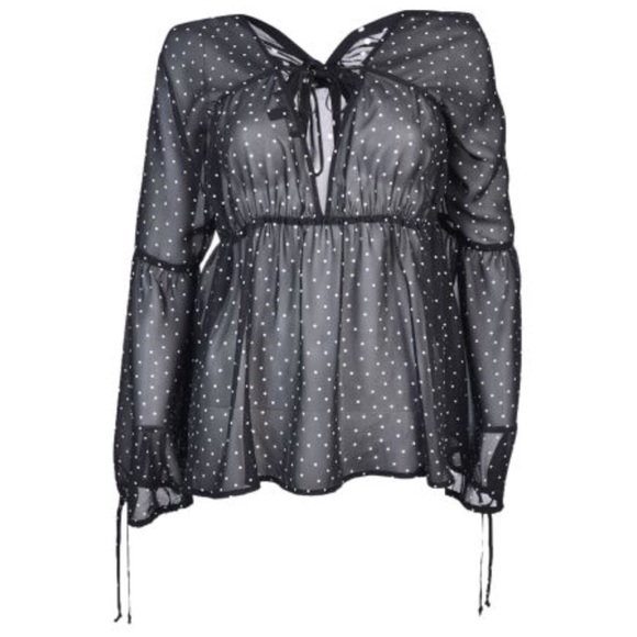 For Love and Lemons Truffles blouse Black; size L - Picture 2 of 6