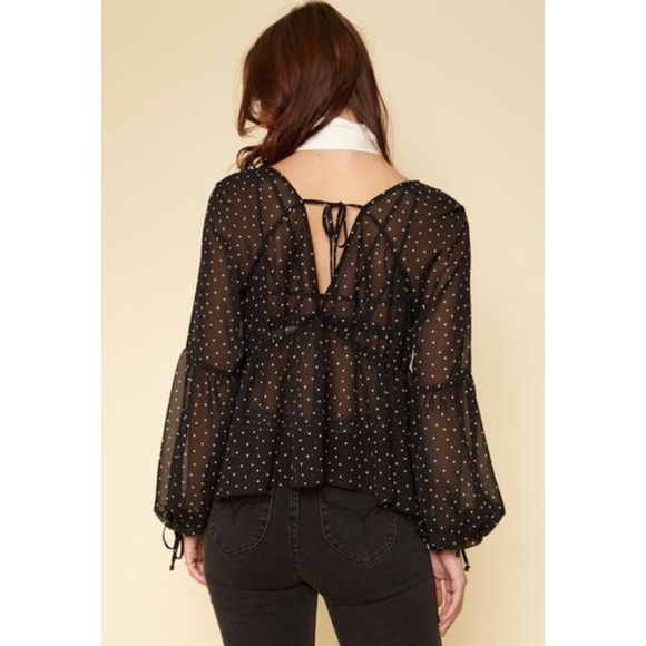 For Love and Lemons Truffles blouse Black; size L - Picture 4 of 6