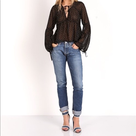 For Love and Lemons Truffles blouse Black; size L - Picture 5 of 6