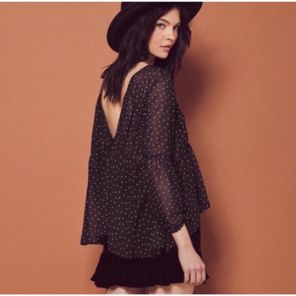For Love and Lemons Truffles blouse Black; size L - Picture 6 of 6
