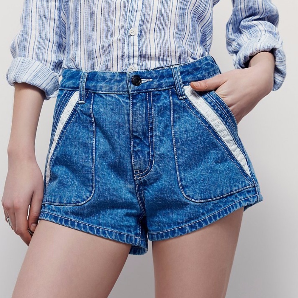 NWT LEWIS JEAN DEMIN SHORTS FREE PEOPLE HIGH WAIST