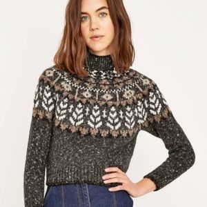 UO Kimchi Blue Up North Fair Isle Crop Sweater