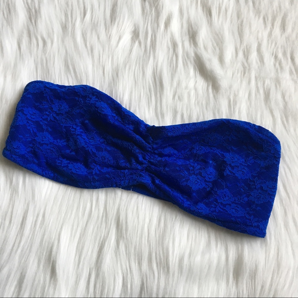 ✨PINK Victoria's Secret Blue Lace Bandeau