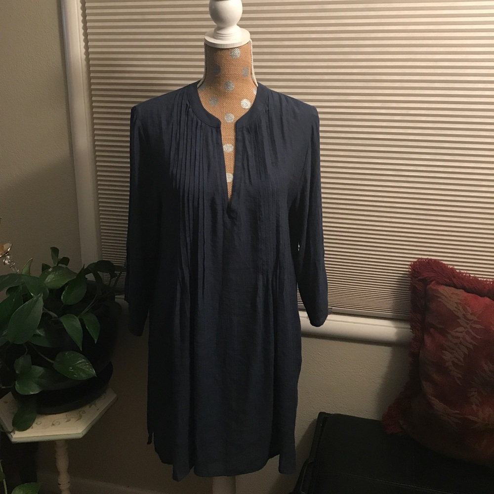 Navy Pleated Tunic