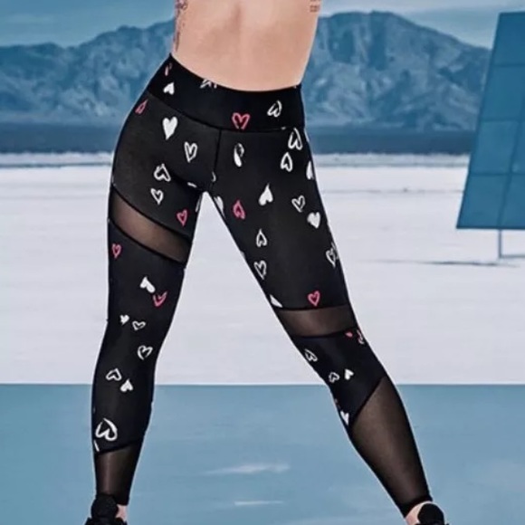 Fabletics Pants - NWT Fabletics Charissa Mesh Heart Leggings