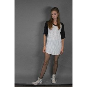 Over-sized Striped Baseball Tee