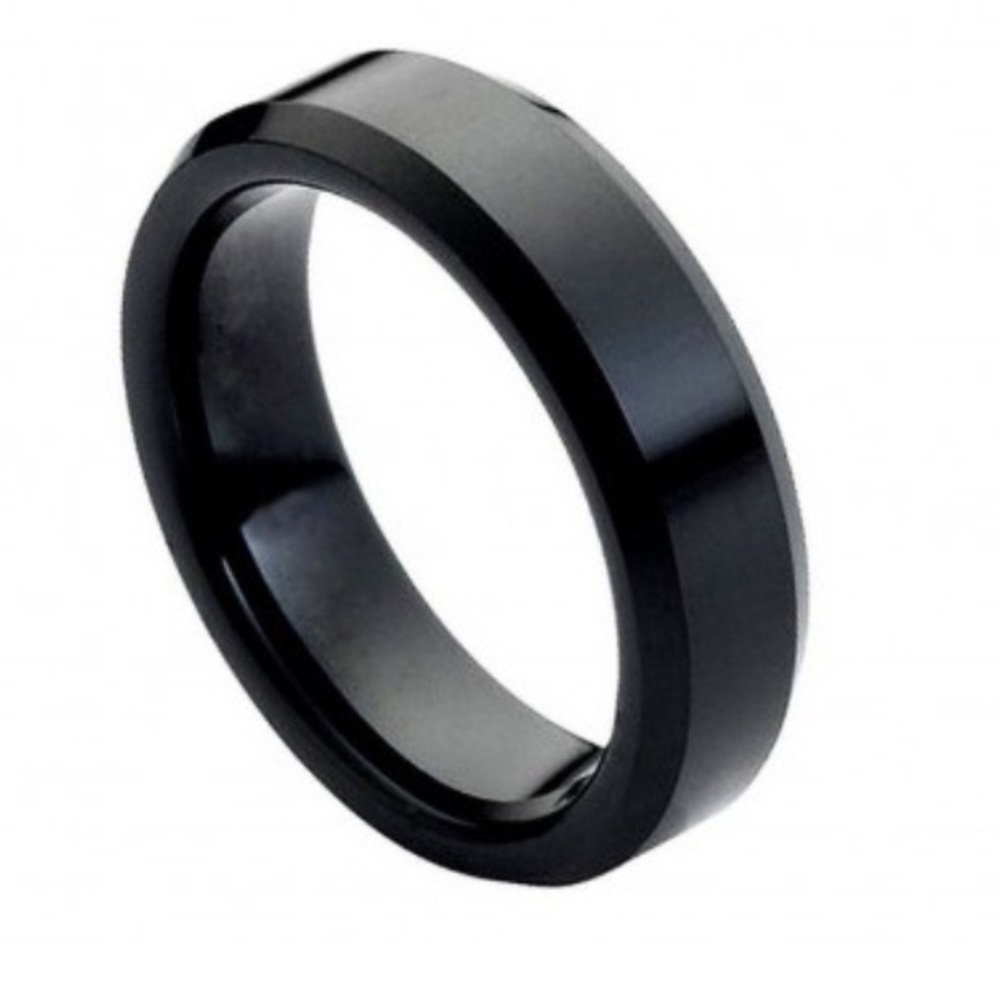 6mm black tungsten ring